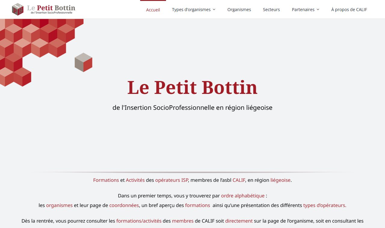 Aperçu du site Le Petit Bottin de l'ISP